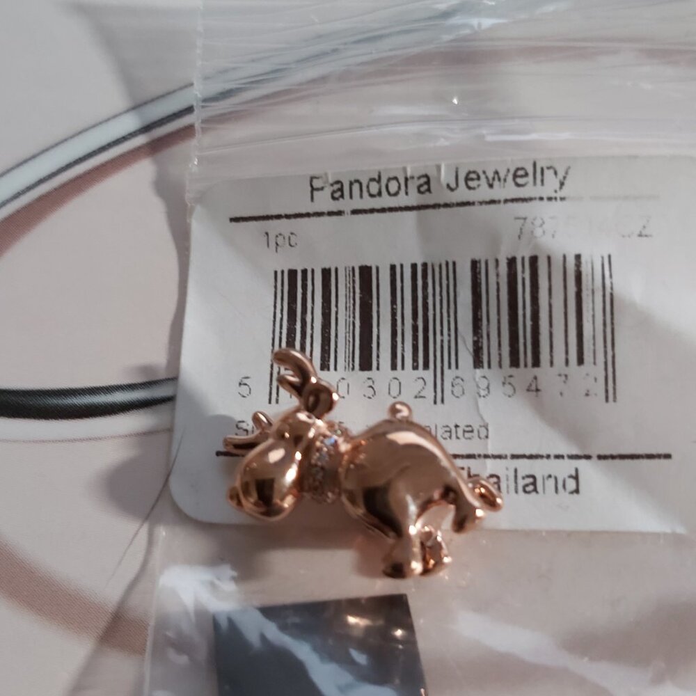 Authentic Pandora Rose  *Retired* Happy Reindeer with Clear Zirconia 787514CZ